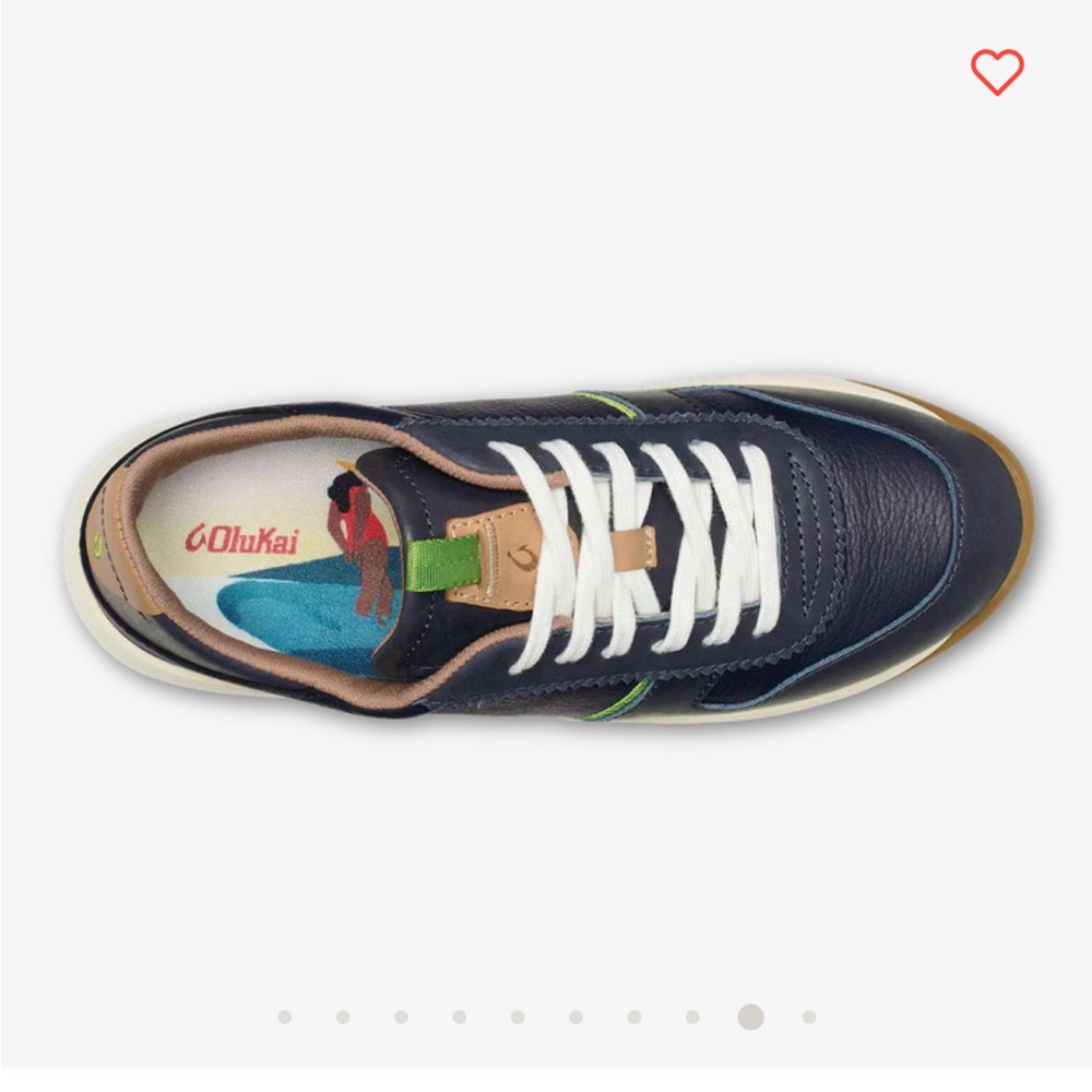 Olukai Kaulele navy leather sneaker W8.5 - Picture 4 of 15